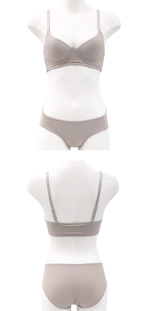 サンエイ リラックス＆ナチュラル シンプルリブ ノンワイヤー ブラ