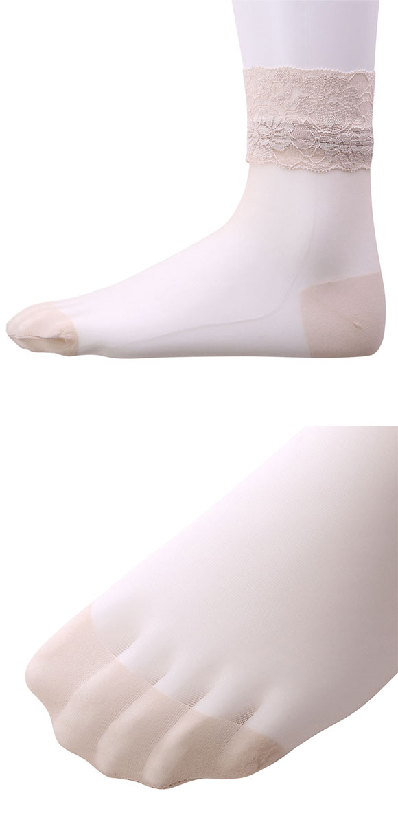 モア MORE ソフト口ゴムゆったり仕様 なめらかレース付きソックス ショートストッキング くるぶし丈 日本製