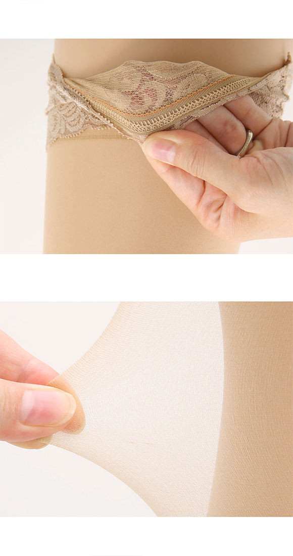 モア MORE ストッパーレース付き ガーターストッキング 日本製