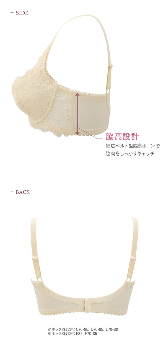 モードマリー Mode Marie 背中すっきり BELLAコレクション 3/4カップブラジャー 脇肉革命 大きいサイズ