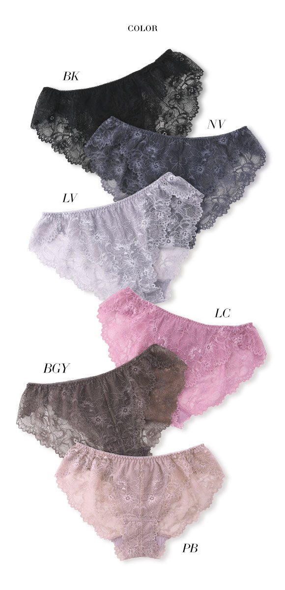 ショーツ スタンダード 大きいサイズ 総レース S Ｍ Ｌ LL 単品 ブルーミングフローラ