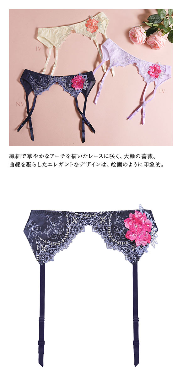 HIMICO 端麗で愛らしい Rosa Raffinato ガーターベルト ML 009series ランジェリー