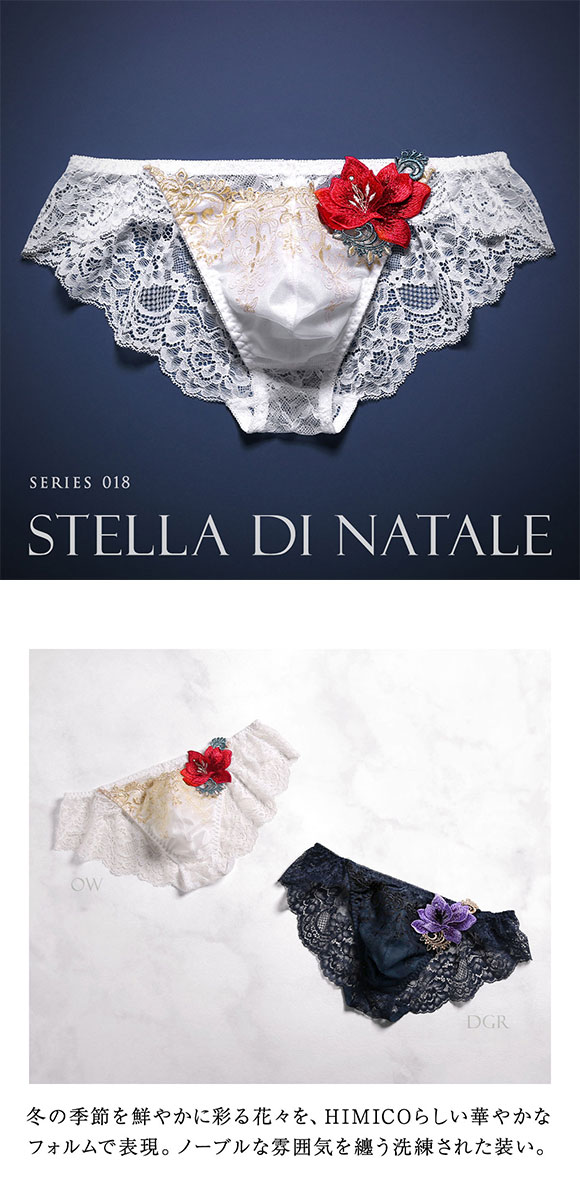 HIMICO 煌びやかな幸福に満ち溢れる Stella di Natale フルバック パンツ レース ビキニ ブリーフ メンズ M L 018series
