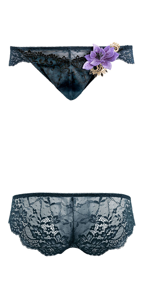 HIMICO 煌びやかな幸福に満ち溢れる Stella di Natale フルバック パンツ レース ビキニ ブリーフ メンズ M L 018series