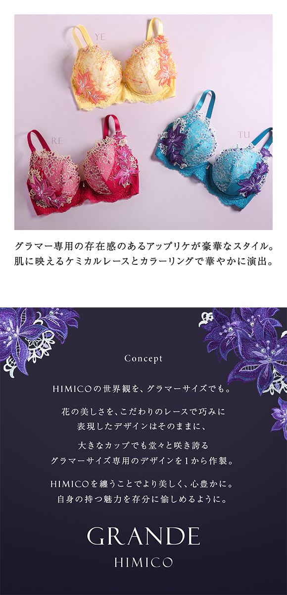 HIMICO GRANDE 002 ブラジャー 大きいサイズ GHI 65-85 Giglio Regina 単品 グラマーサイズ