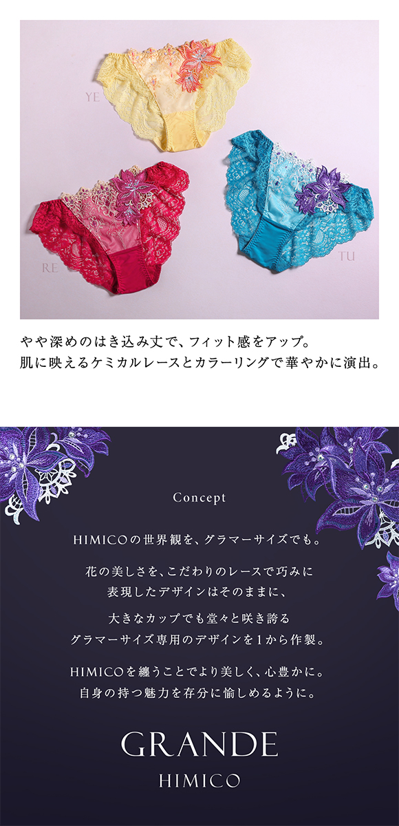 HIMICO GRANDE 002 ショーツ スタンダード M L LL グラマー 大きいサイズ Giglio Regina 単品 バックレース
