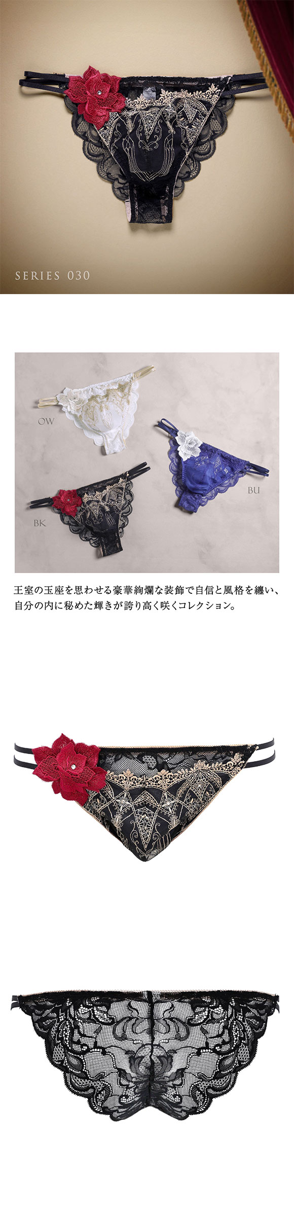 ヒミコ 030シリーズ Vバック パンツ バックレース ビキニ ブリーフ メンズ M L HIMICO