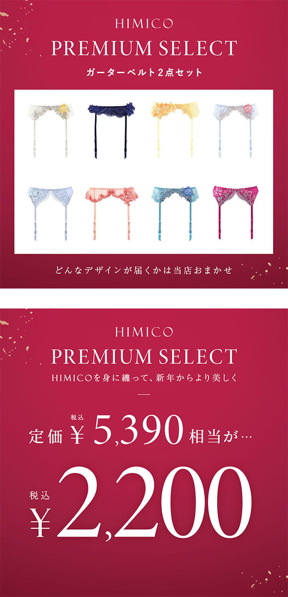 ヒミコ 2025年 福袋 ガーターベルト 2点セット M L ランジェリー HIMICO