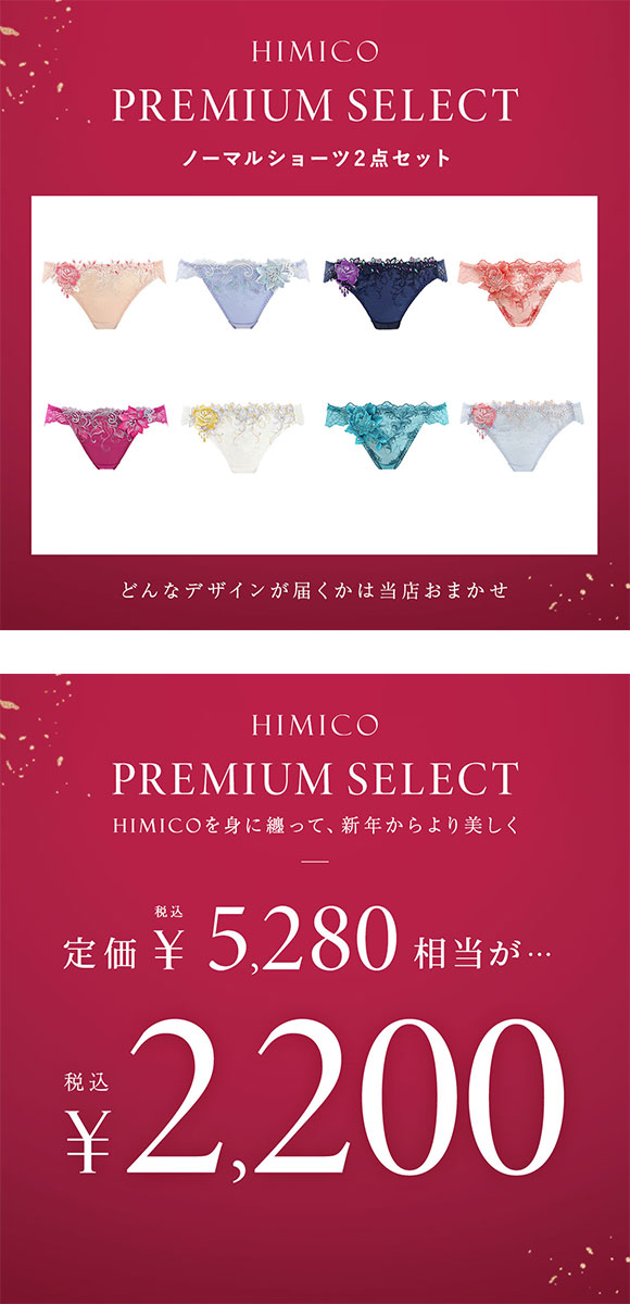 ヒミコ 2025年 福袋 ショーツ スタンダード 2点セット M L バックレース ランジェリー HIMICO