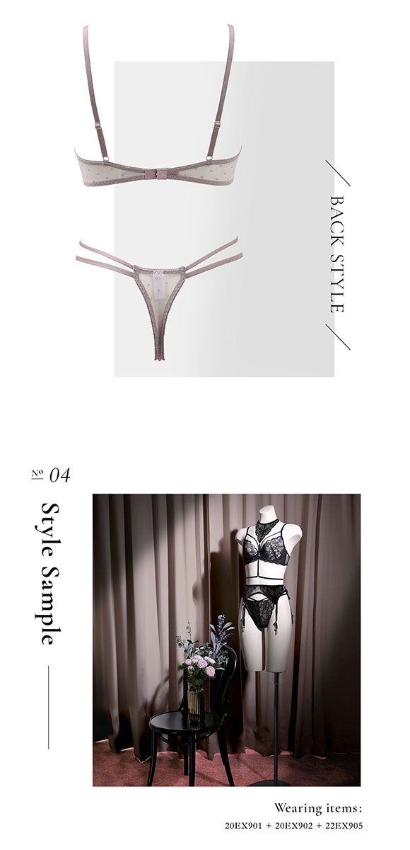 フロリナヴォーテ ブラジャー ショーツ セット eXsta Sheer Lacey Veil ノンパテッド Tバック ソング タンガ 総レース