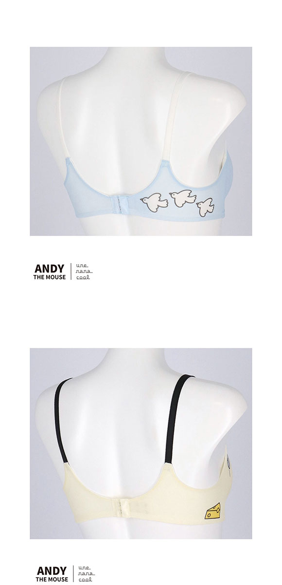 ウンナナクール MADE WITH ねずみのANDY 364シンプル 特別な日以外の364日つけたくなるブラ ノンワイヤーブラ 364ブラ une nana cool