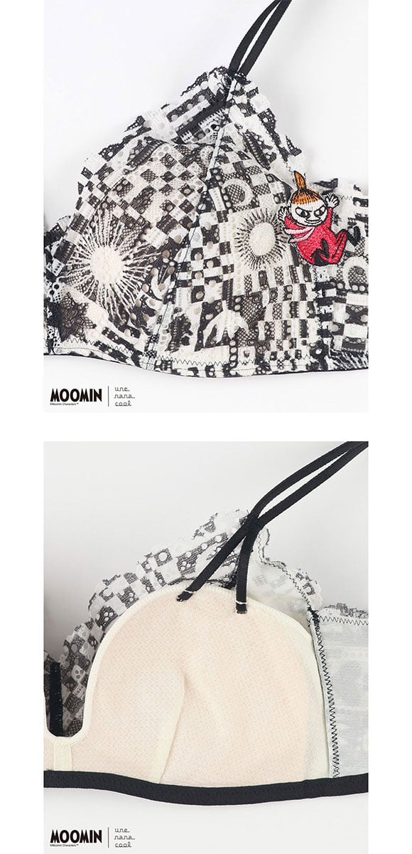 ウンナナクール MOOMIN × une nana cool 364 レース 特別な日以外の364日つけたくなるブラ ノンワイヤーブラ 364ブラ ムーミン une nana cool