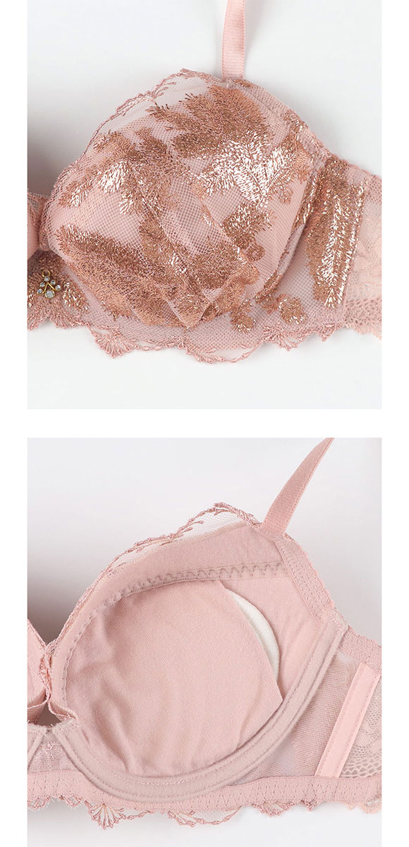 ウンナナクール 箔プリントレースがキラキラ 3/4カップブラジャー une nana cool