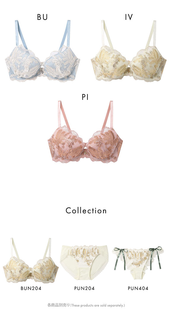 ウンナナクール 箔プリントレースがキラキラ 3/4カップブラジャー une nana cool