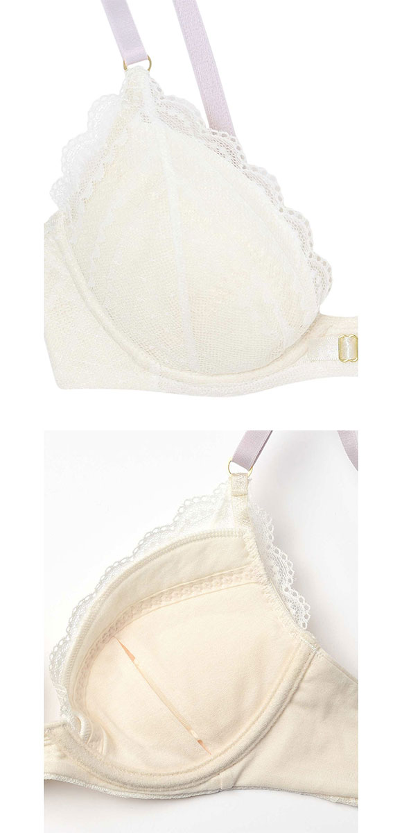 ウンナナクール une nana cool ビタードットコットン 3/4カップブラジャー 単品