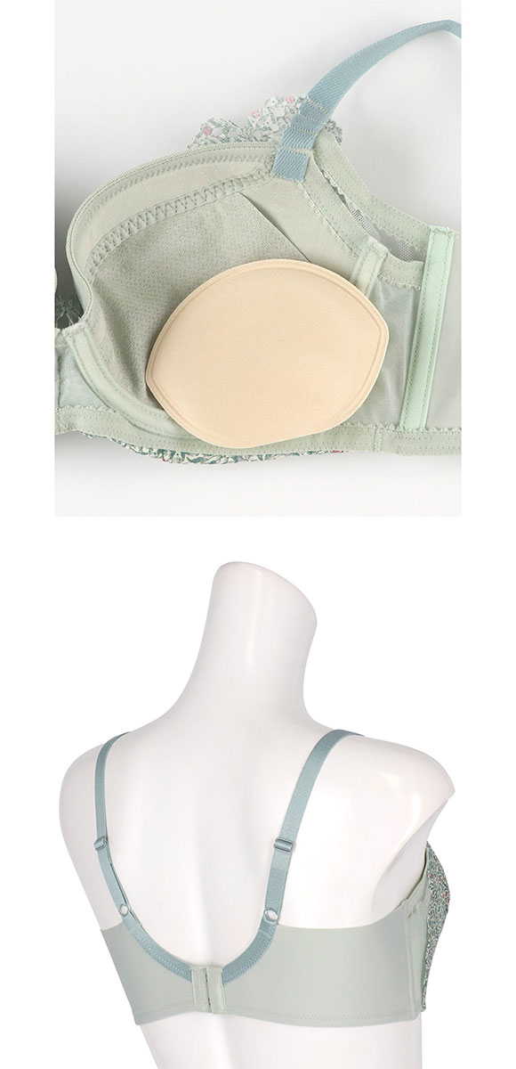 ウンナナクール 脇スッキリ さあ、わたし MADE WITH LIBERTY FABRIC レース 3/4カップブラジャー une nana cool 大きいサイズ