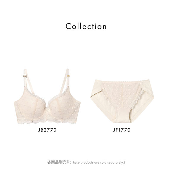 ウンナナクール リニューアル ポルカドットモールド 3/4カップブラジャー une nana cool 全サイズ同一価格 大きいサイズ