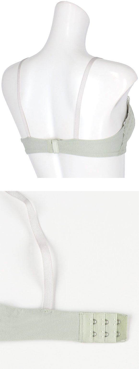 ウンナナクール ビタードットコットン 3/4カップブラジャー 綿混 前中心が痛くなりにくい 全サイズ同一価格 une nana cool