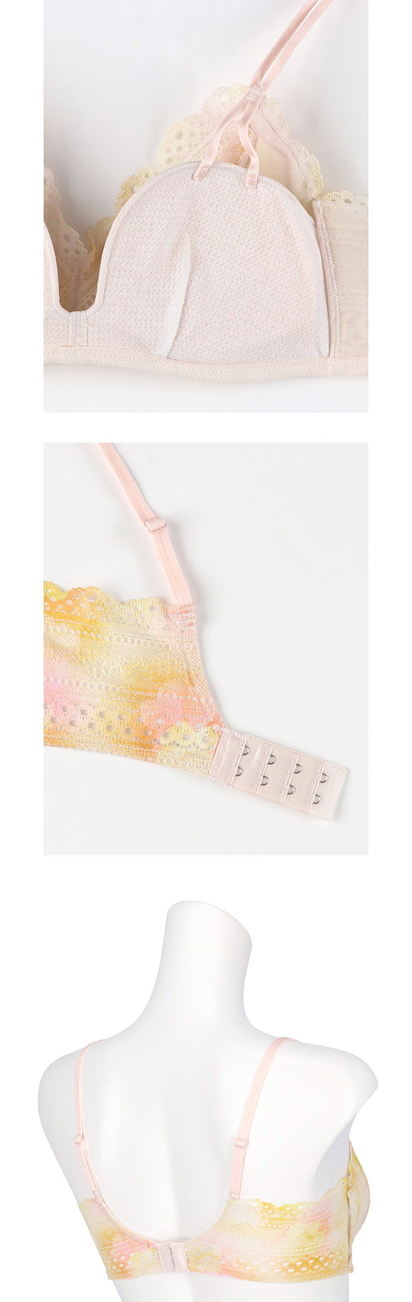 ウンナナクール une nana cool 特別な日以外の364日つけたくなるブラ 364ブラ レース MADE WITH LIBERTY FABRIC ノンワイヤーブラ 単品