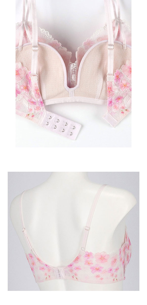ウンナナクール une nana cool 特別な日以外の364日つけたくなるブラ 364ブラ レース 桜柄 ノンワイヤーブラ 単品