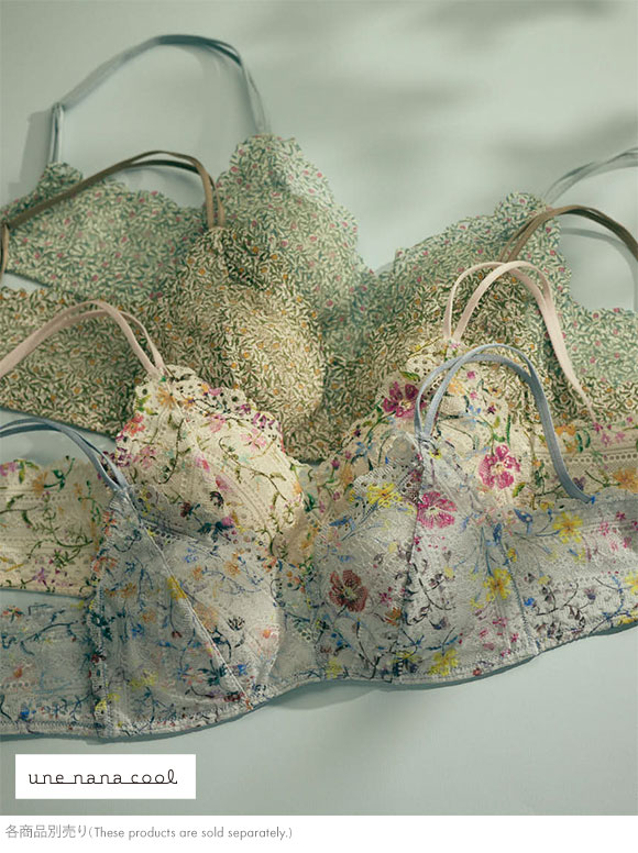 ウンナナクール 特別な日以外の364日つけたくなるブラ 364ブラ レース MADE WITH LIBERTY FABRIC ノンワイヤーブラ une nana cool 大きいサイズ