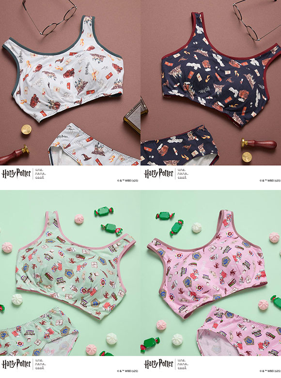 ハリー・ポッター × ウンナナクール Harry Potter ナイトアップブラ パッド付きナイトアップブラ ノンワイヤーブラ ナイトブラ une nana cool