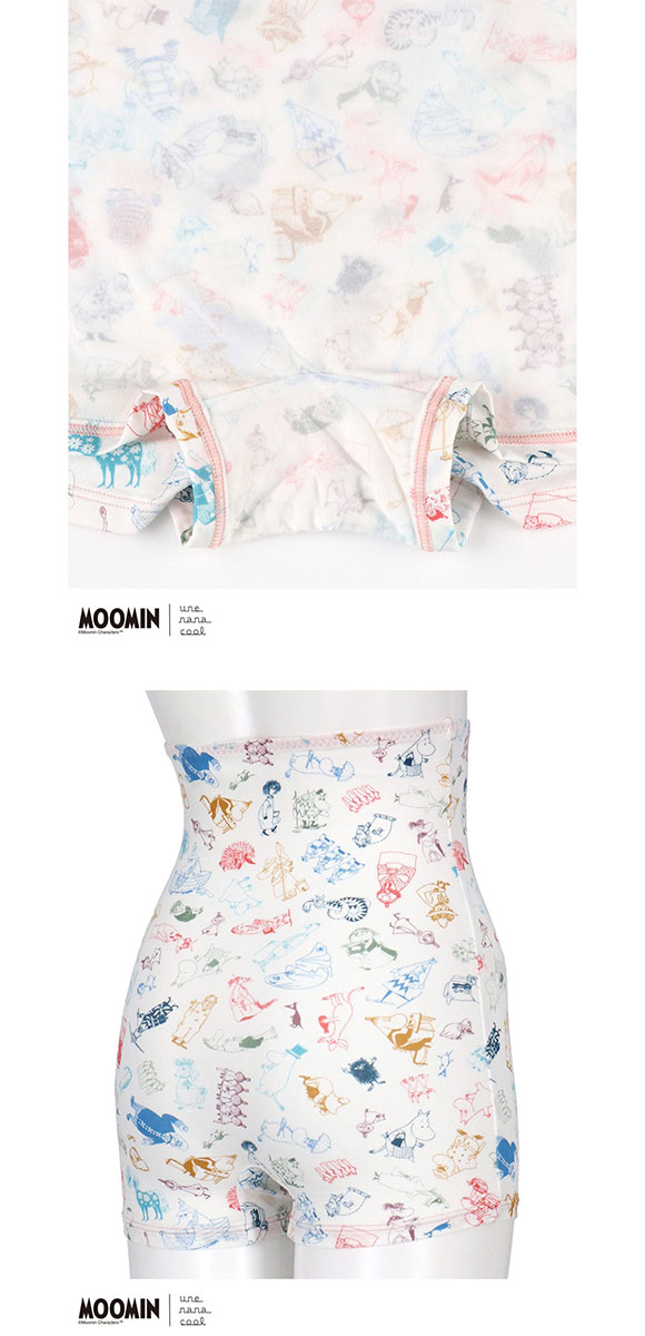 ウンナナクール MOOMIN × une nana cool ボーイレングスショーツ ハラマキ付きショーツ ムーミン