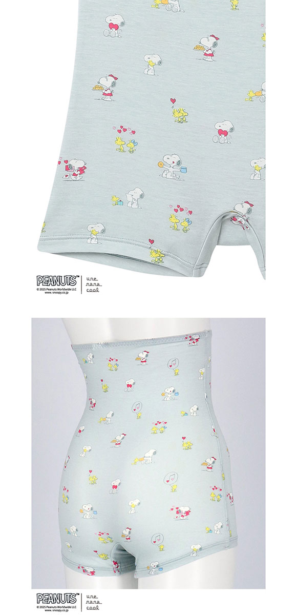 ウンナナクール PEANUTS × une nana cool ボーイレングスショーツ ハラマキ付きショーツ スヌーピー