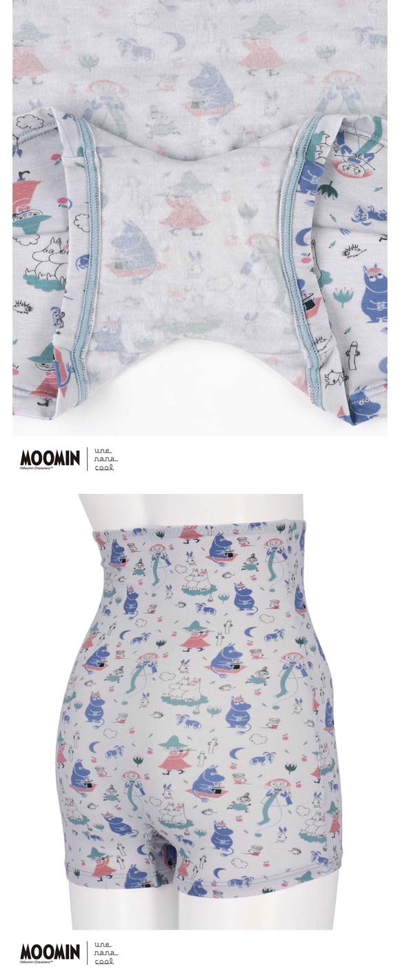 ウンナナクール MOOMIN × une nana cool ボーイレングスショーツ ハラマキ付きショーツ ムーミン