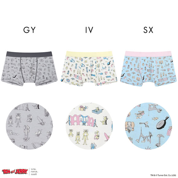 ウンナナクール トムとジェリー × une nana cool メンズボクサーパンツ 前閉じ
