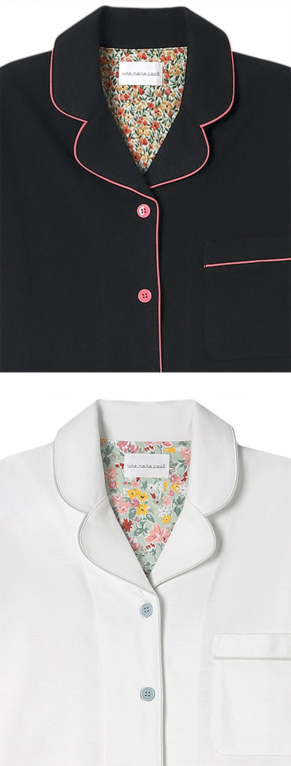 ウンナナクール 綿混 32 CM天竺パジャマ MADE WITH LIBERTY FABRIC ルームウェア 上下セット 長袖 レディース une nana cool