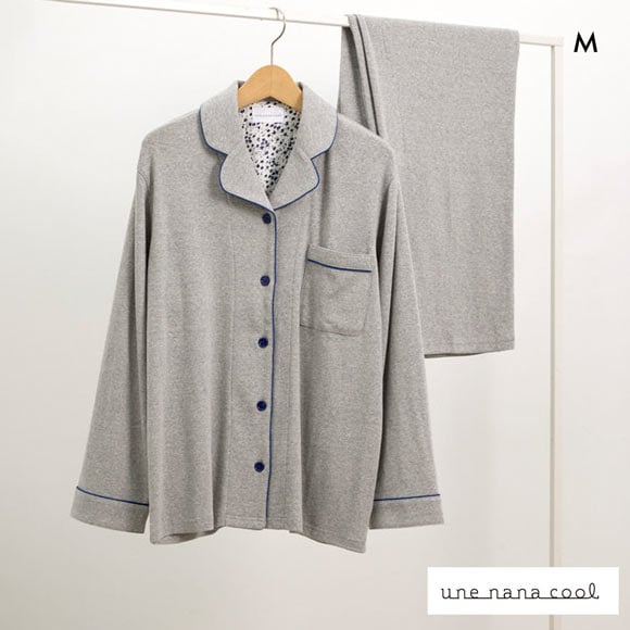 ウンナナクール やわらか杢フライスパジャマ MADE WITH LIBERTY FABRIC ルームウェア 上下セット 長袖 une nana cool