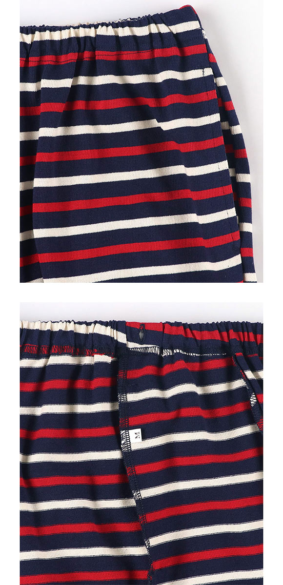 ウンナナクール 綿100 トリコロールパジャマ ルームウェア 上下セット 長袖 une nana cool