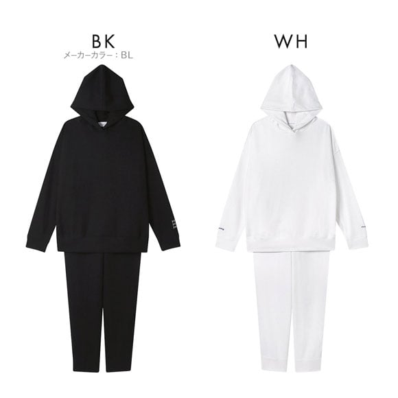 ウンナナクール 綿混 あくびのお嬢さんの裏毛フーディー ルームウェア パジャマ 上下セット レディース une nana cool