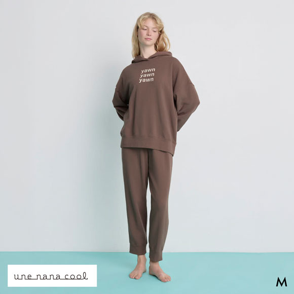 ウンナナクール 綿混 あくびのお嬢さんの裏毛フーディー ルームウェア