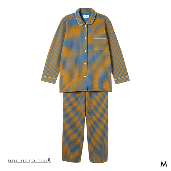 ウンナナクール 綿混 丸襟ぽこぽこ New Year パジャマ ルームウェア 上下セット 長袖 レディース une nana cool