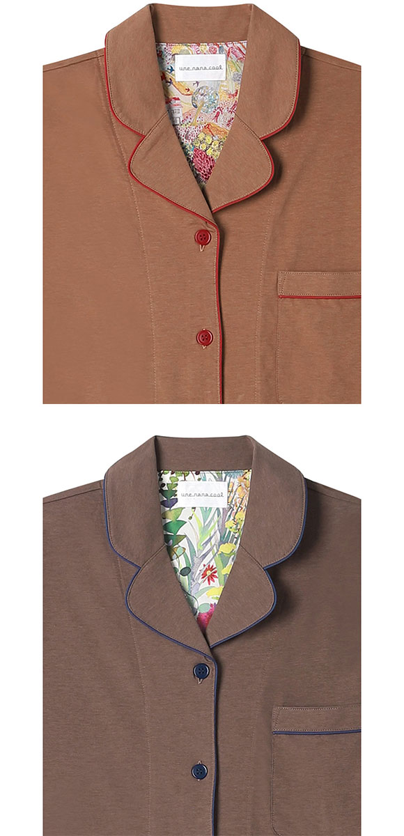 ウンナナクール 綿混 ラスティック天竺パジャマ MADE WITH LIBERTY FABRIC ルームウェア パジャマ 上下セット レディース une nana cool