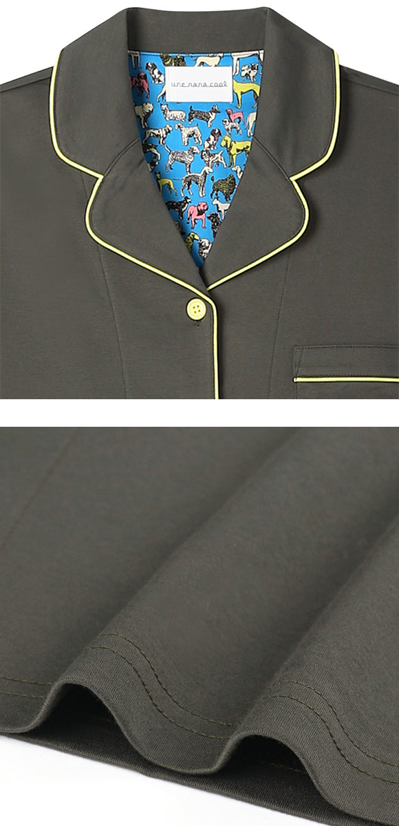 ウンナナクール パジャマ ルームウェア セット販売 美品 ウンナナクール 綿100％ シルケットスムースパジャマ MADE WITH