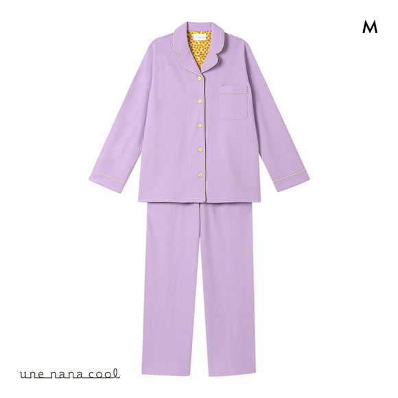 ウンナナクール 綿混 ラッセルストレッチパジャマ  MADE WITH LIBERTY FABRIC ルームウェア 上下セット 長袖 レディース une nana cool