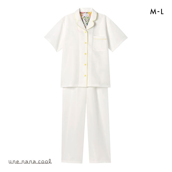 ウンナナクール une nana cool 綿混 さらっとした肌あたり パジャマ MADE WITH LIBERTY FABRIC ルームウェア 上下セット 半袖 レディース