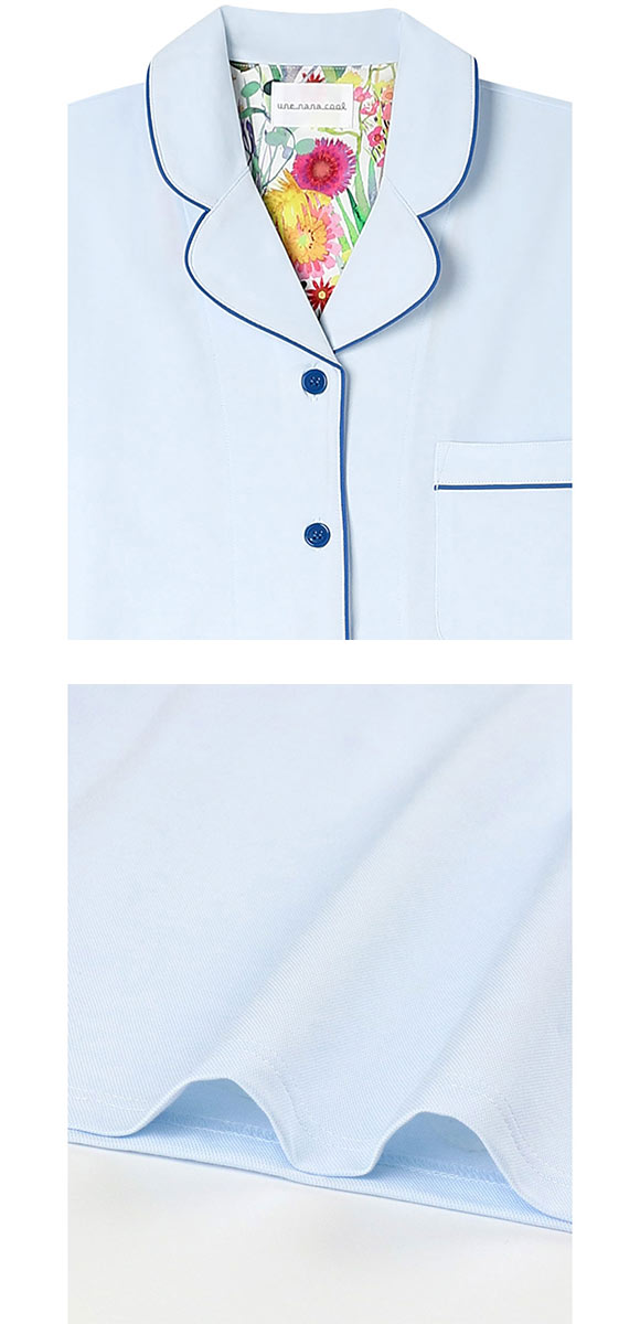 ウンナナクール 綿混 両染ジャージ 半袖 パジャマ MADE WITH LIBERTY FABRIC ルームウェア 上下セット レディース une nana cool