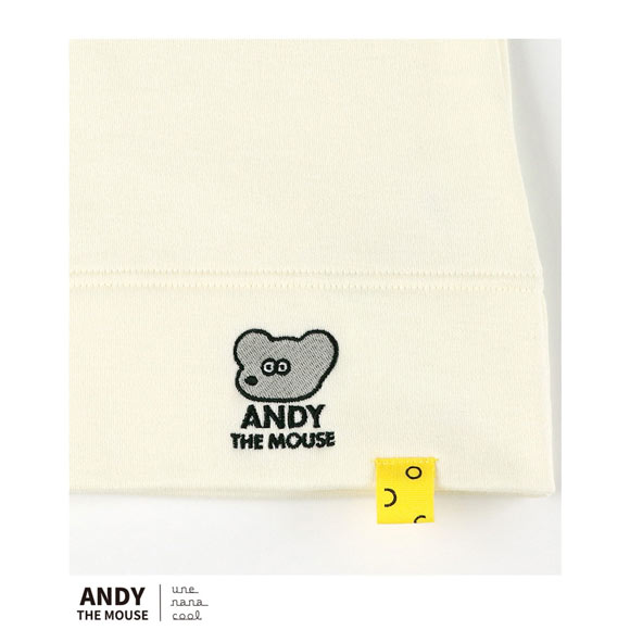ウンナナクール une nana cool MADE WITH ねずみのANDY 裏起毛あったかシャツ 長袖 トップス インナー