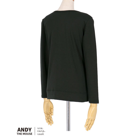 ウンナナクール une nana cool MADE WITH ねずみのANDY 裏起毛あったかシャツ 長袖 トップス インナー