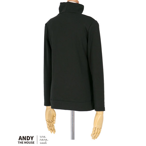 ウンナナクール une nana cool MADE WITH ねずみのANDY 裏起毛あったかタートルネックシャツ 長袖 トップス インナー