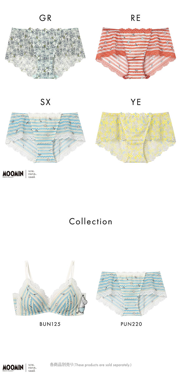 ウンナナクール MOOMIN × une nana cool 364 レース 総レースショーツ スタンダード ムーミン ショーツ