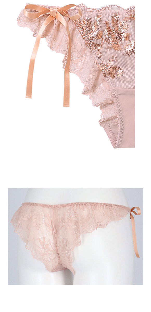 ウンナナクール 箔プリントレースがキラキラ リボンソング Tバックショーツ ソング バックレース une nana cool