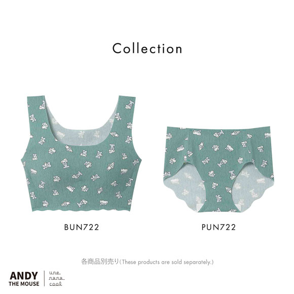 ウンナナクール MADE WITH ねずみのANDY 綿混 フラット仕上げ ショーツ une nana cool