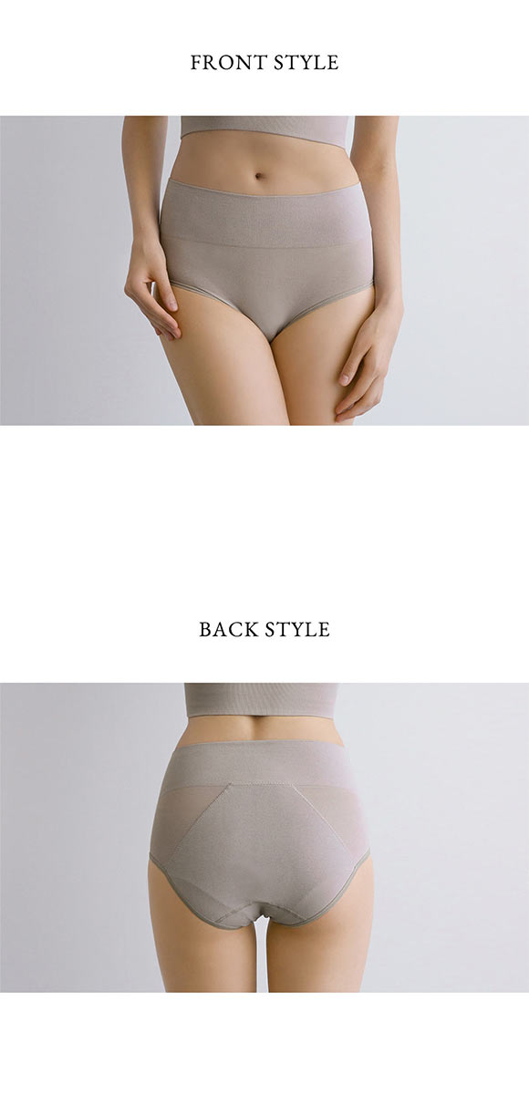 綿混 3枚セット すっぽりショーツ サニタリー 一体成型 夜 多い日 羽根つきナプキン対応 深め ハイウエスト Ｍ Ｌ LL