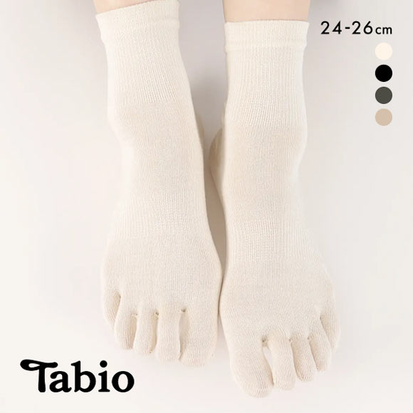タビオ Tabio LEG LABO シルクの5本指ソックス 靴下 シルク混 吸放湿 大きいサイズ 24-26cm レディース 日本製