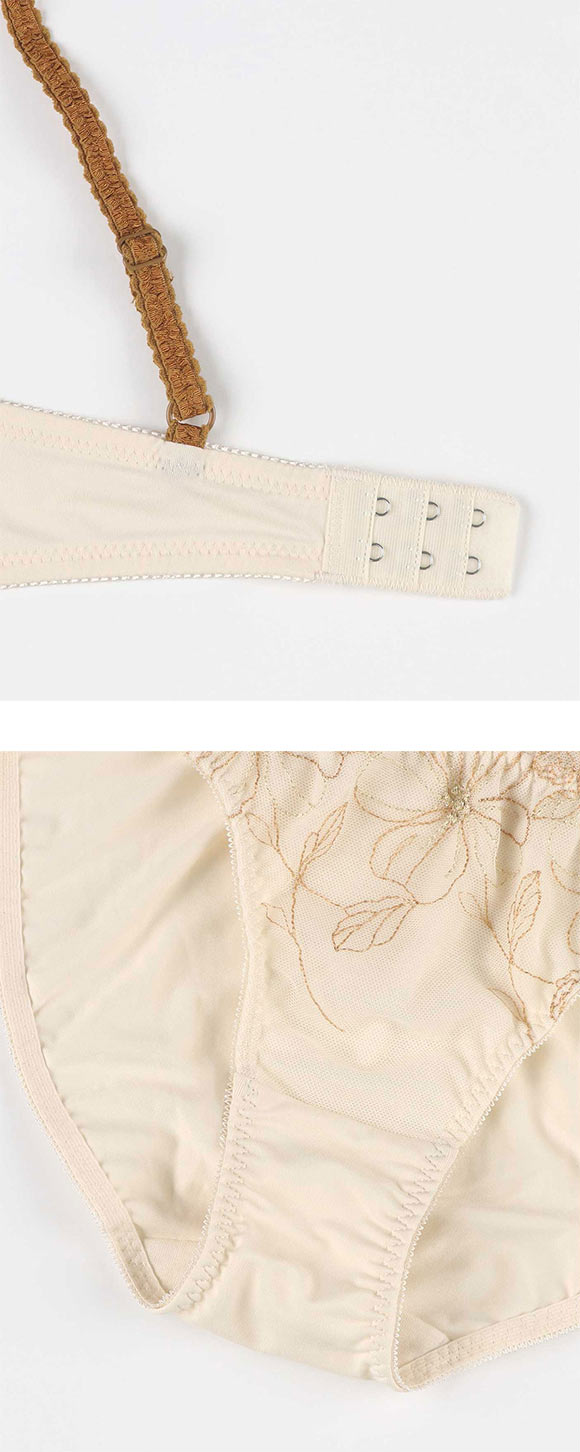 アンフィ ブラ＆ショーツセット まる胸メイク 谷間 大花 ABCDE ブラジャー ショーツ セット 大きいサイズ AMPHI BCC231